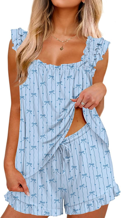Ekouaer Pajama Set - 2 Piece Ruffle