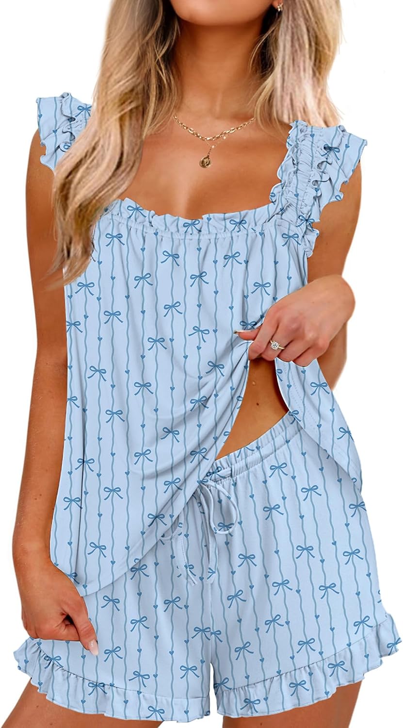 Ekouaer Pajama Set - 2 Piece Ruffle