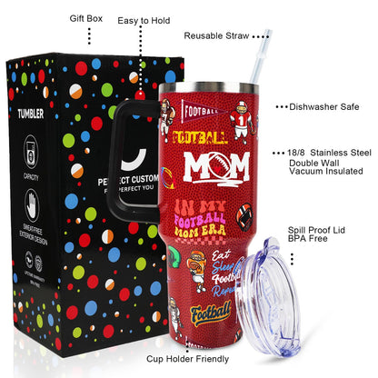Baseball Mom 40 oz Tumbler with Handle and Straw Lid Leak Proof
