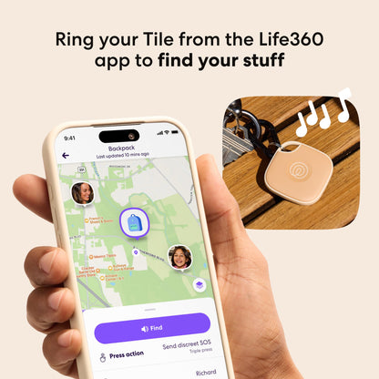 Life360 Tile - Bluetooth Tracker, Keys Finder and Item Locator for Keys, Bags and More. Phone Finder. Both iOS and Android Compatible. 1-Pack (Green Surf)