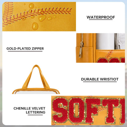 Baseball Mom Essentials Baseball Team Gifts Makeup Cosmetic Bag Clear Chenille Letter Zipper Pouch Stuff Sport Portable Travel Case