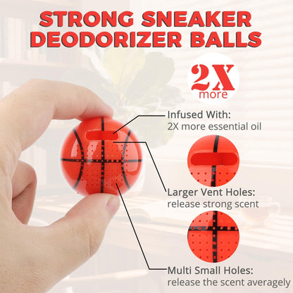 Knixmax Shoe Deodorizer Balls Odor Eliminator for Sneakers 6 Pack Baseball
