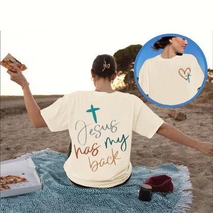Tuislay Christian Shirts for Women Jesus Has My Back