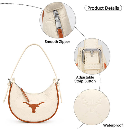 NCAA Crescent Shoulder Bag for Women, Half Moon Clutch Purses for Birthday/Graduation Gifts