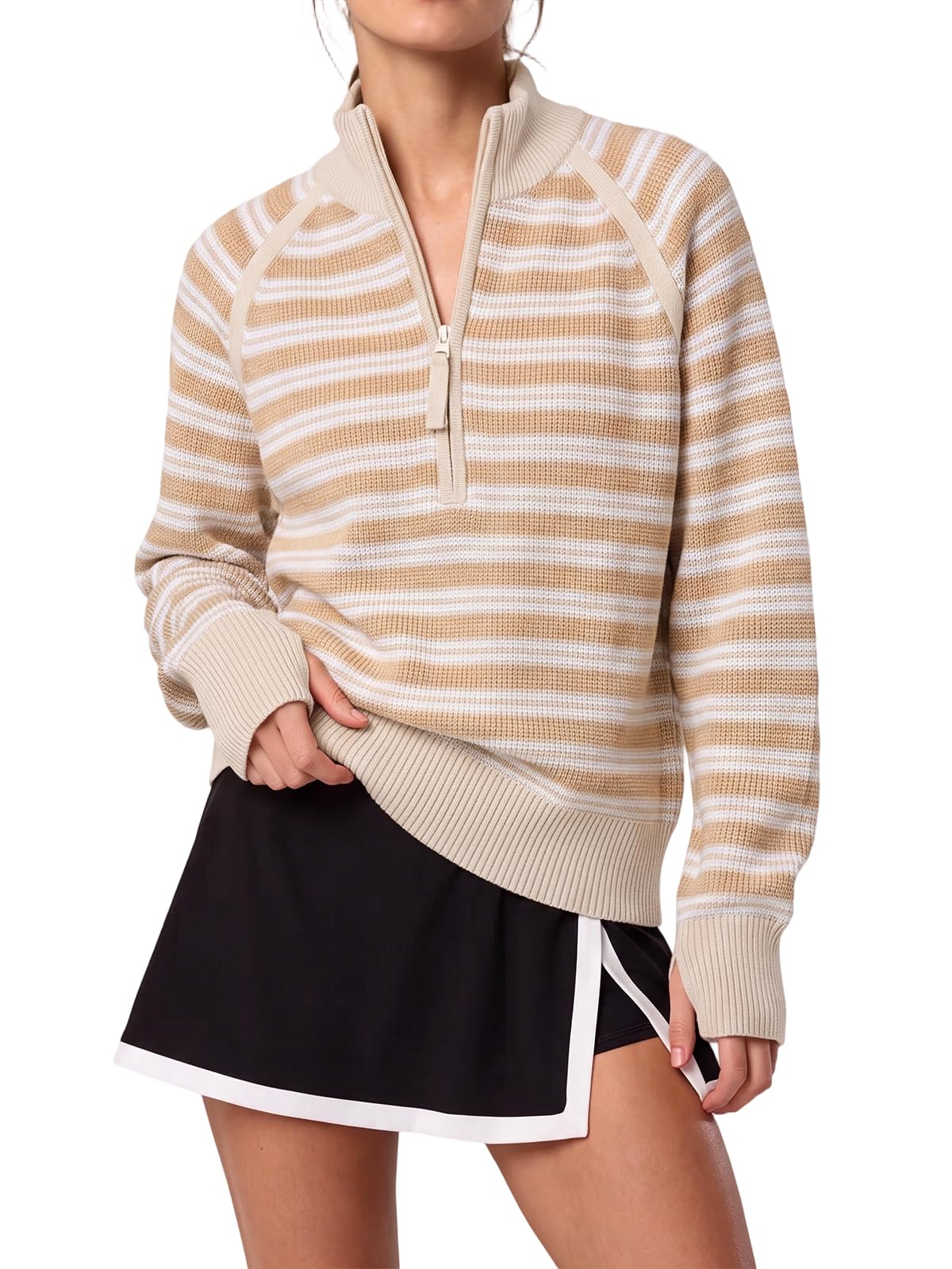 Women's Half Zip Sweater Long Sleeve Pullover