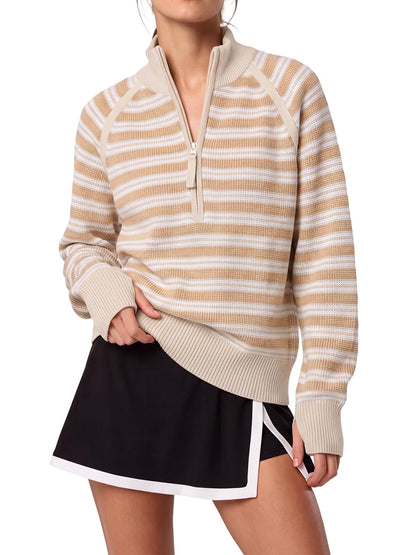 Women's Half Zip Sweater Long Sleeve Pullover
