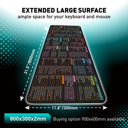 Pixiecube Excel Cheat Sheet Desk Pad | Excel Shortcut Keys Mouse Pad | Extended Large XL Gaming Mousepad | PC Office Spreadsheet Keyboard Mat | Non-Slip Stitched Edge