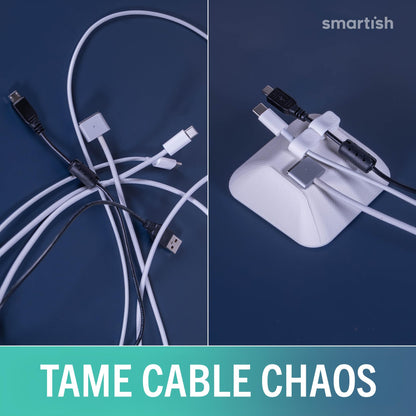 Smartish® Magnetic Cord Holder - Bigger Cable Wrangler Organizer with Magnet Clips for Charger Management on Desktop, Nightstand - Holds 6+ Cables - I'm Blushing