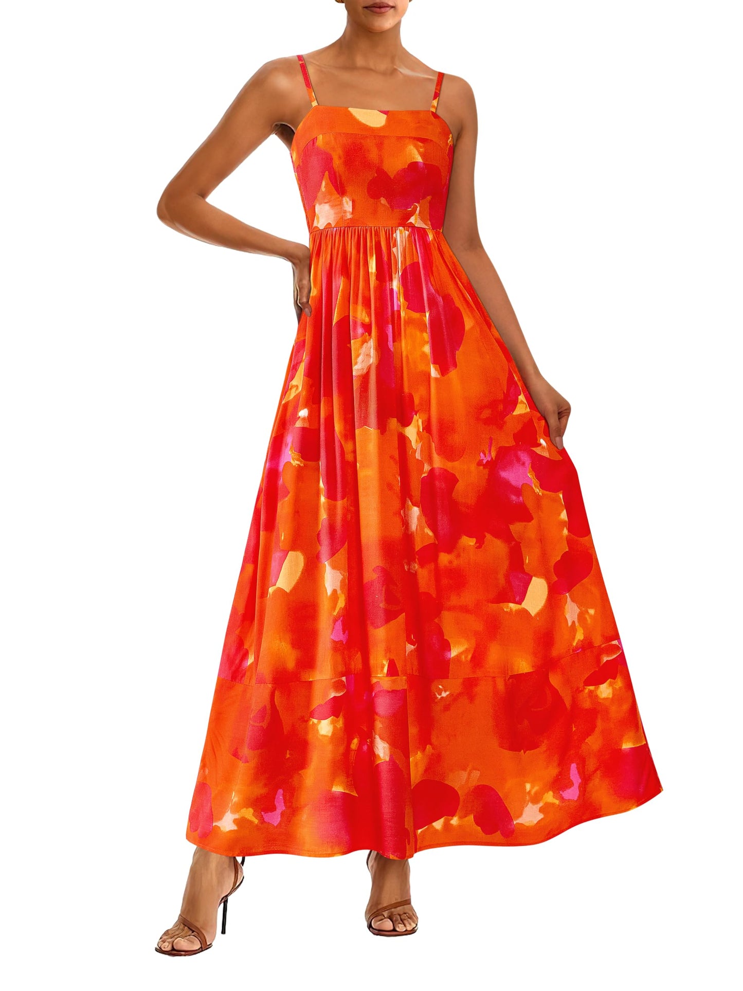 PRETTYGARDEN Women’s Boho Floral Striped Summer Maxi Dress