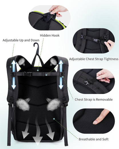 sportsnew Waterproof Pickleball Bag Men Women W/Shoe Compartment Fence Hook