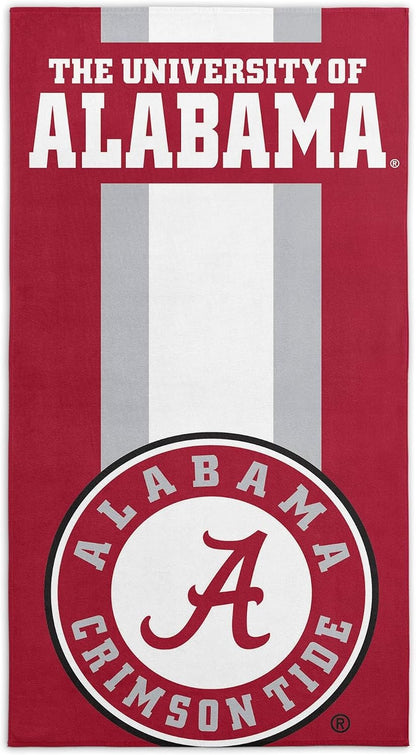 Northwest NCAA Alabama Crimson Tide Unisex-Adult Beach Towel, 30" x 60", Stripes