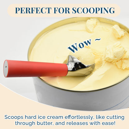 Heated Ice Cream Scoop Rechargeable, Electric Warming Ice Cream Scooper with LED Display, Heats to 158°F for Hard Ice Cream, Easy for Seniors & Kids, IP67 Waterproof (White, 2 oz)