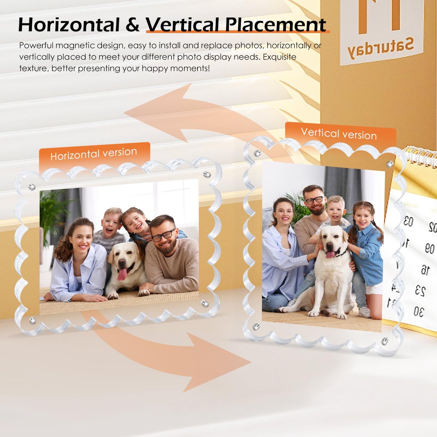 Chivalral 3 Pack 4x6 Acrylic Picture Frame, Double-Sided Tabletop Display