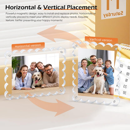 Chivalral 3 Pack 4x6 Acrylic Picture Frame, Double-Sided Tabletop Display