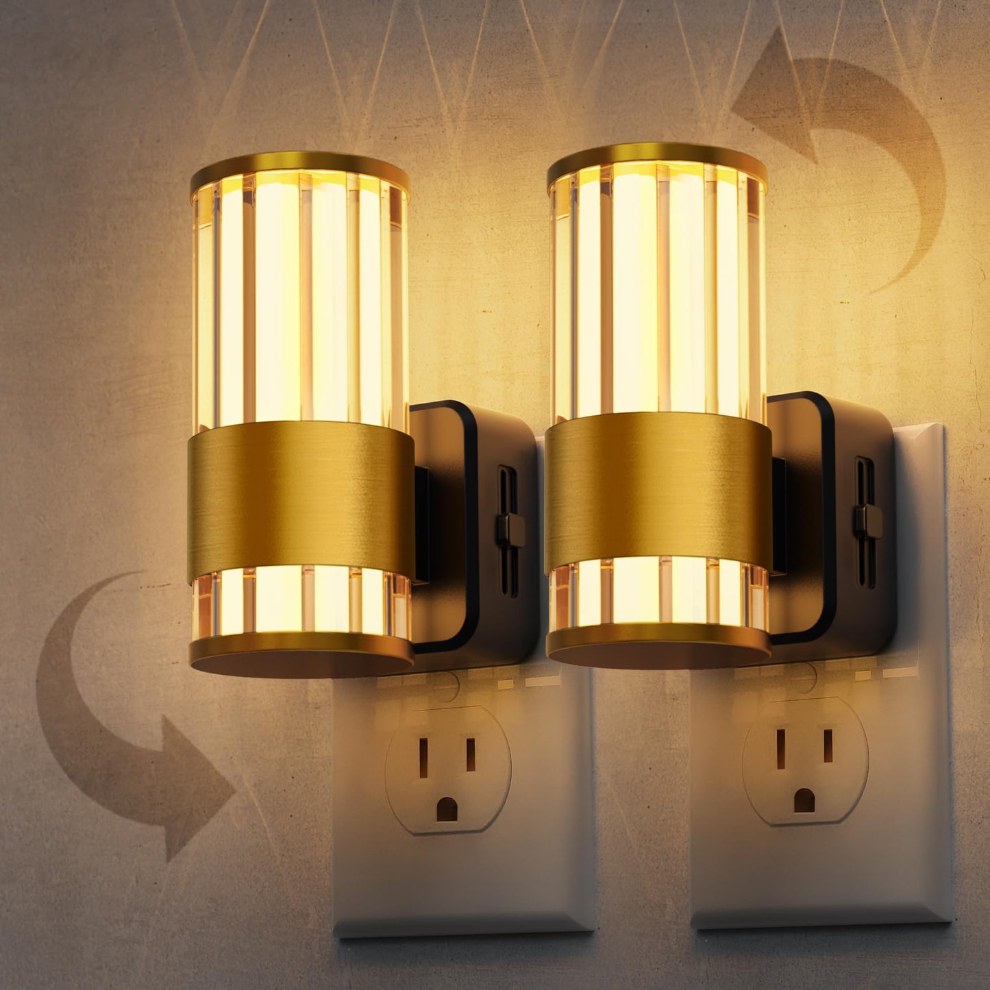 L LOHAS LED Night Light, Modern Night Lights Plug into Wall | 2 Pack