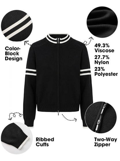 EXLURA Women Long Sleeve Zip Up