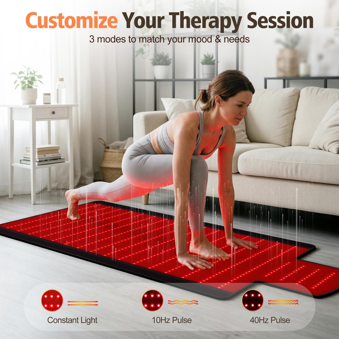 Red Light Therapy Mat for Full Body, 76.8'' X 33.4'' Red Light Therapy Blanket, 1370 (660nm & 850nm) LEDs for Home Use, 3 Modes & Adjustable Timer, Premium Leather