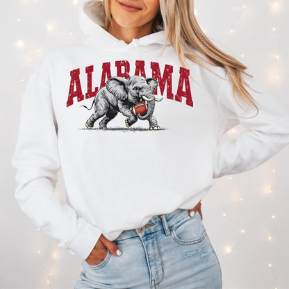 Alabama Elephant Football Sweatshirt – Vintage Sport Grey Crewneck Pullover – Retro Game Day Apparel for Men & Women
