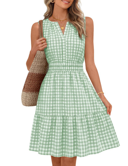 MEROKEETY Womens Summer Casual Beach Vacation Sleeveless Mini Sundress