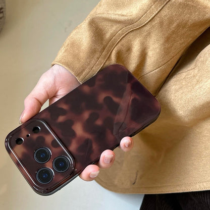 Aesthetic Tortoise Shell Phone Case for iPhone 17 Pro 6.3in,Retro Cool Girl Leopard Print Brown Amber Trendy Full Camera Protective Cover for iPhone 17pro 6.3"