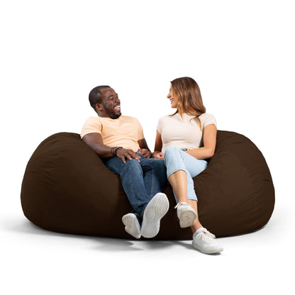 Big Joe Fuf 7Ft Giant Foam Bean Bag Chair, Oversized Couch with Removable Cover for Kids, Teens, Adults, Fog Lenox, Durable Woven Polyester, 7 Foot