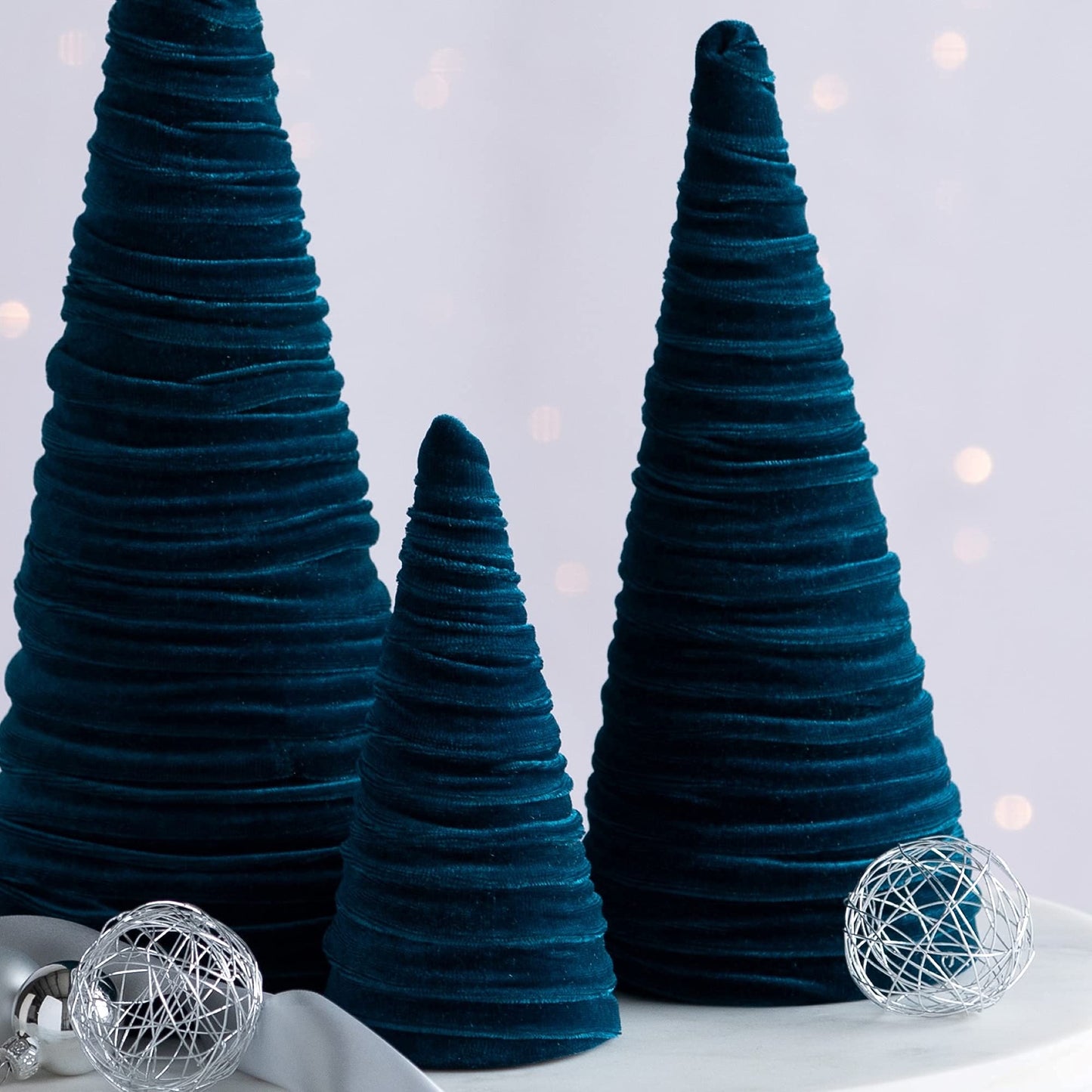 Your Heart's Content Red Velvet Trees Set of 3, Winter Wedding Centerpiece, Valentine Tabletop Tree Decor, Cozy Handmade Romantic Home Decor, Bookshelf Accent, Gift for (Red)
