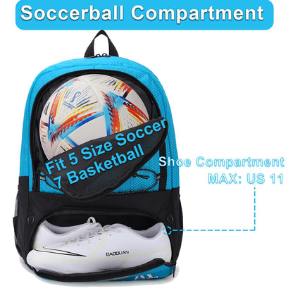 Hsmihair Soccer Bag,Youth Soccer Backpack with Ball and Cleat Compartment