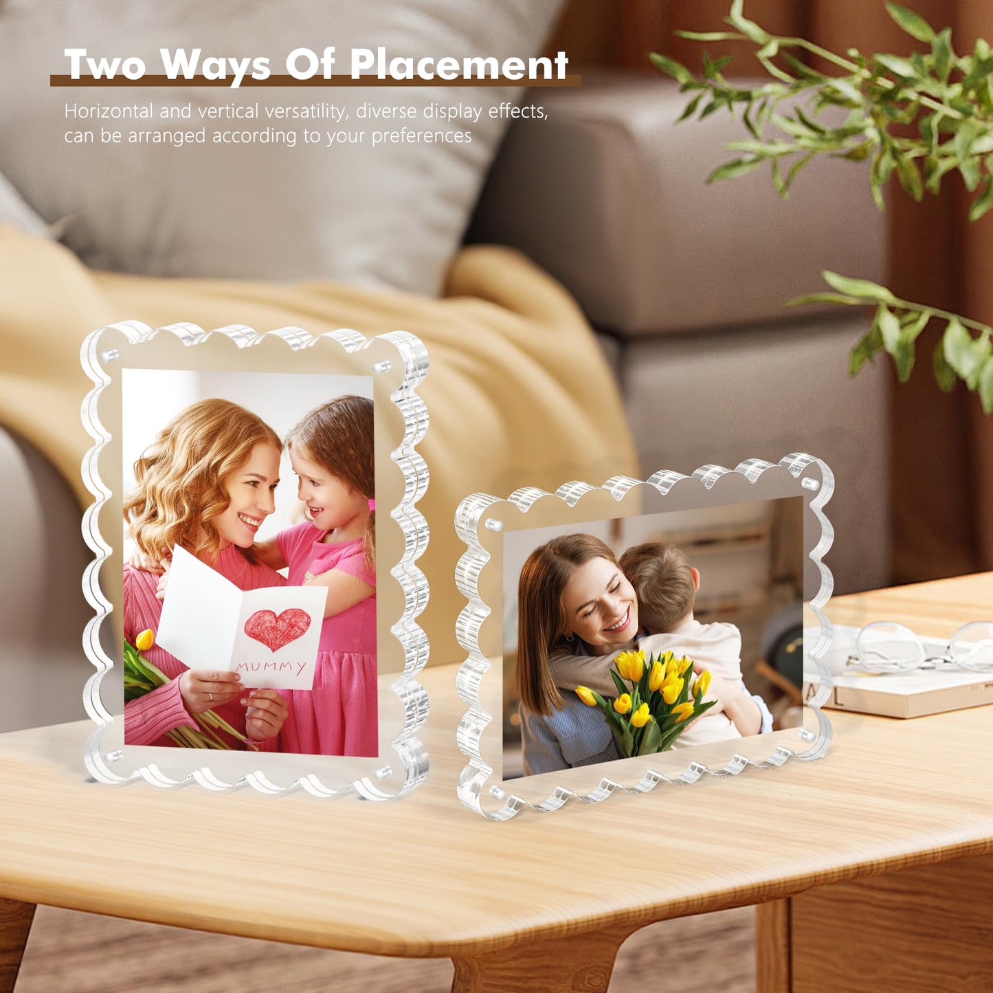 Chivalral 3 Pack 4x6 Acrylic Picture Frame, Double-Sided Tabletop Display