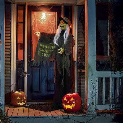 AW 9Ft Animatronics Flying Witch Hovering Broom Animated AC 100V-240V Halloween Outdoor Decoration Motion Activated 2026