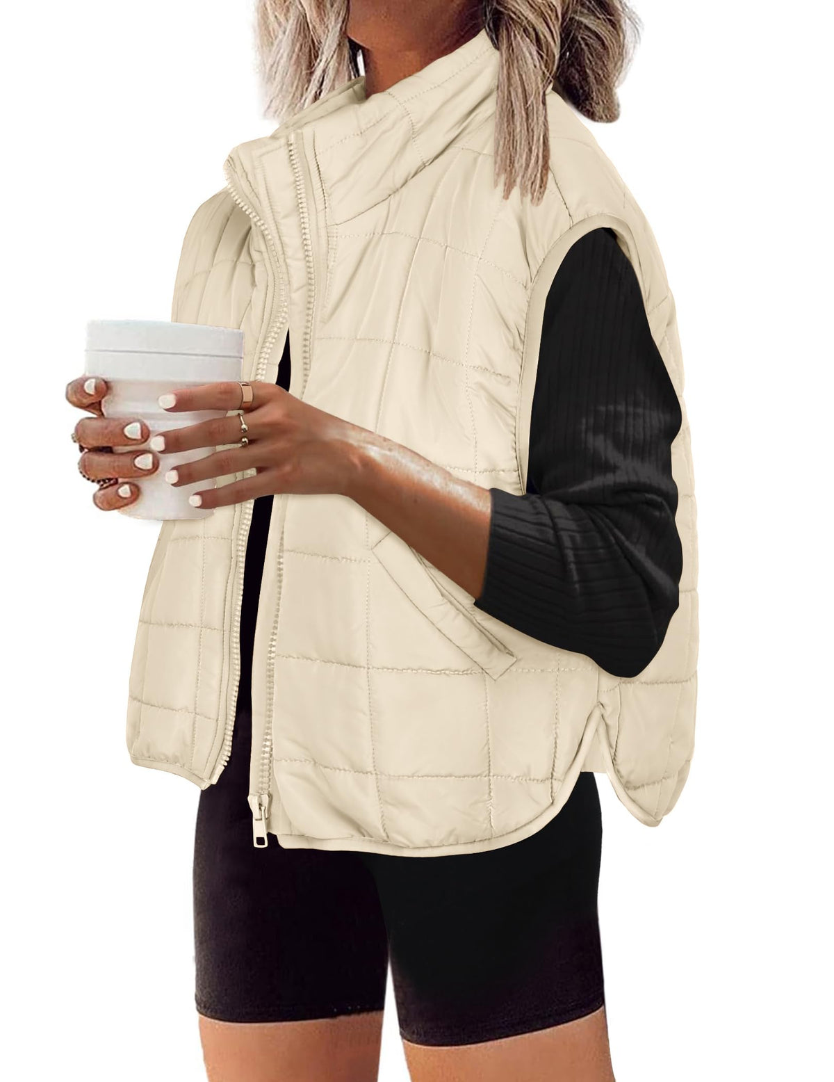 Zeagoo Womens Puffer Vest Ladies Sleeveless Zip Up Outerwear