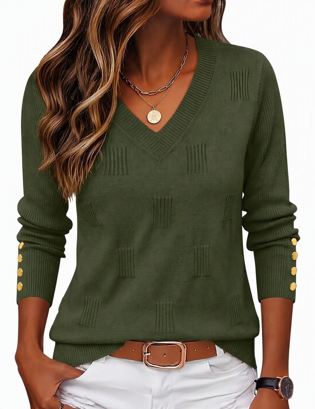 Zeagoo Womens V Neck Sweaters