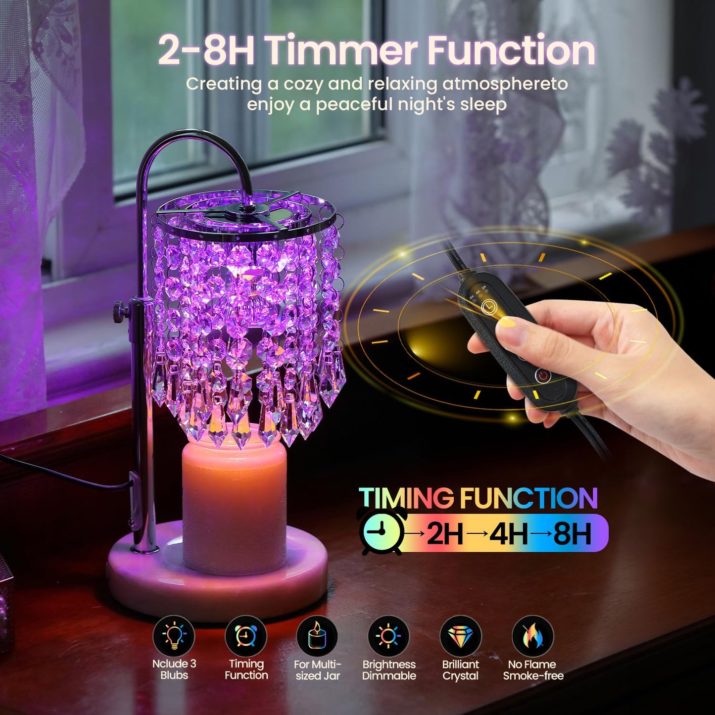 Candle Warmer Lamp with Timer & Dimmer