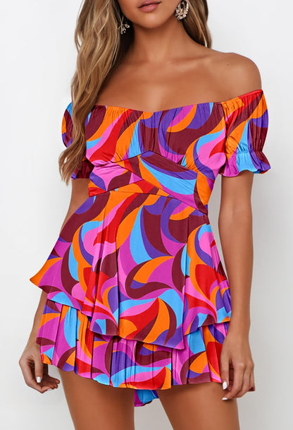 Fixmatti Women's Color Block Romper