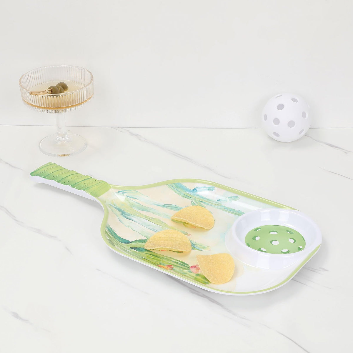 UPware Lovely Lemon Melamine Chip and Dip Snack Tray