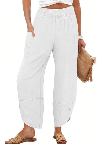 ANRABESS Womens Wide Leg Palazzo Capri Pants 2026 Summer Casual High Waisted Barrel Lounge Flowy Cropped Beach Work Trousers