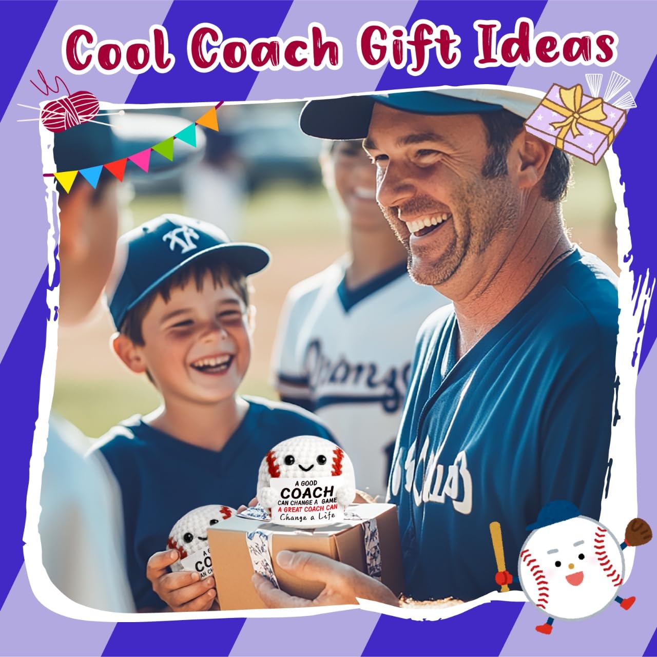 Baseball Gifts for Boys Son Birthday Christmas Positive Crochet Animals