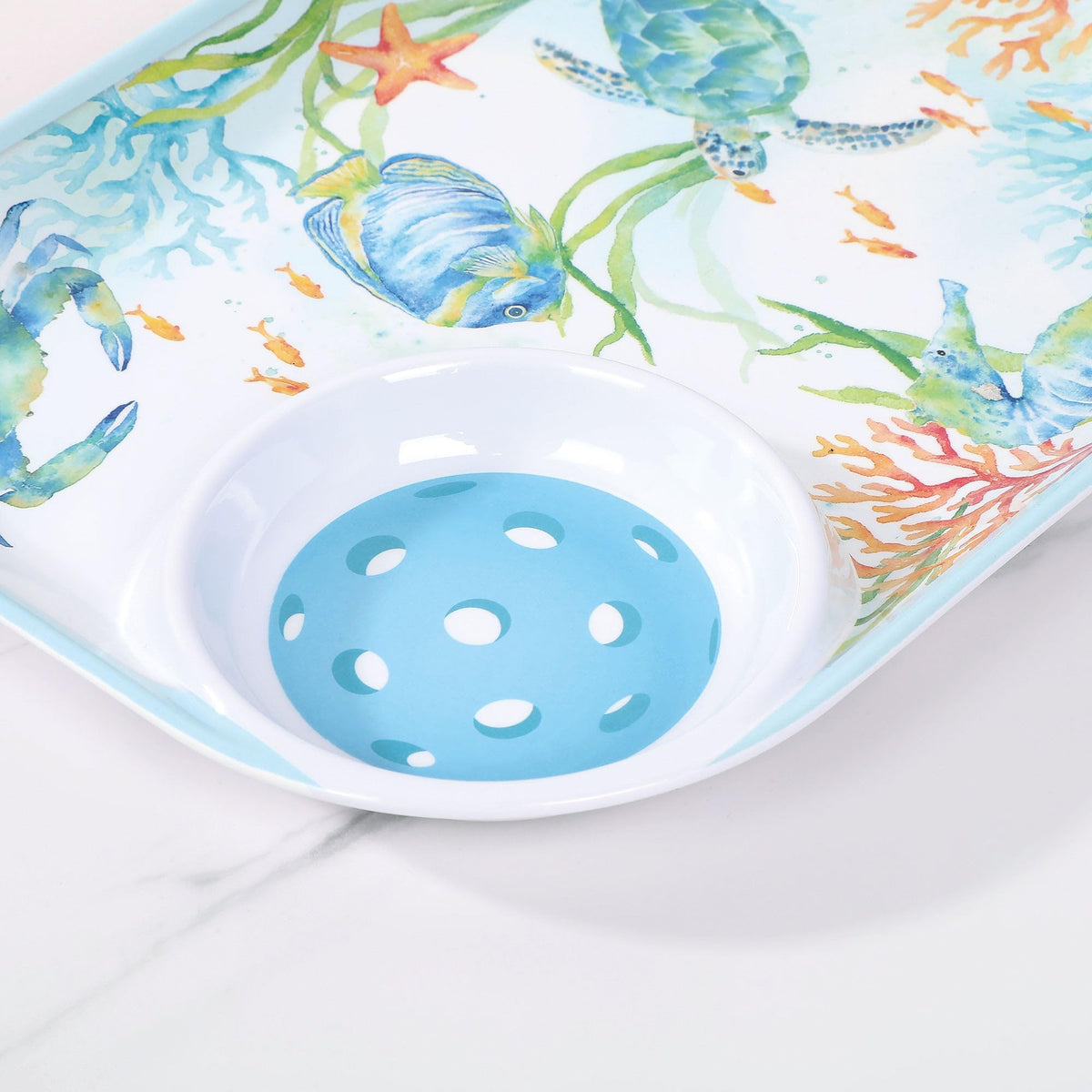 UPware Lovely Lemon Melamine Chip and Dip Snack Tray
