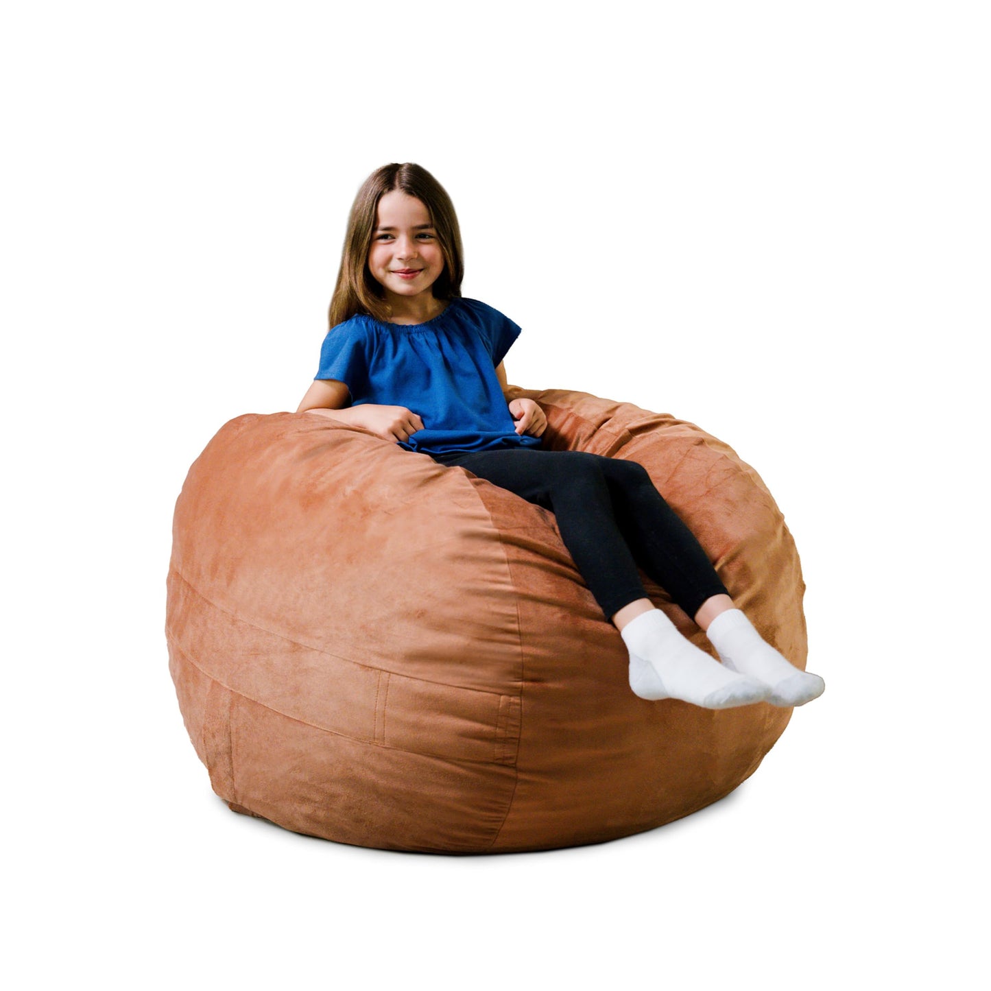 Big Joe Fuf 7Ft Giant Foam Bean Bag Chair, Oversized Couch with Removable Cover for Kids, Teens, Adults, Fog Lenox, Durable Woven Polyester, 7 Foot
