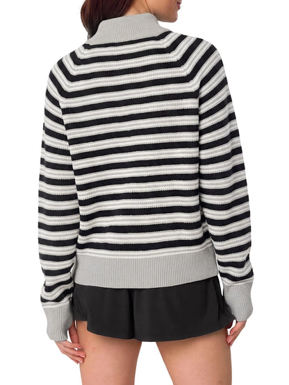 Women's Half Zip Sweater Long Sleeve Pullover