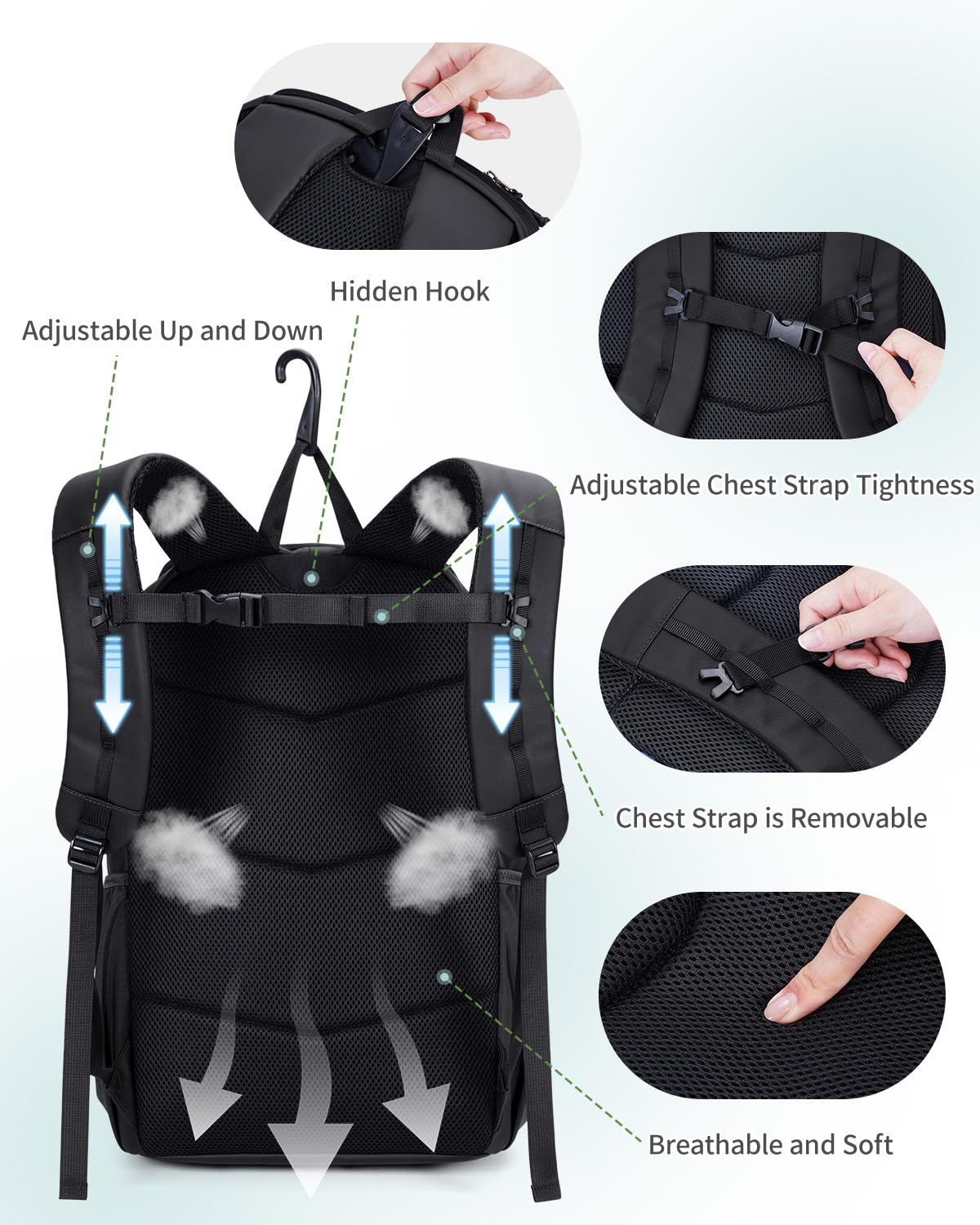 sportsnew Waterproof Pickleball Bag Men Women W/Shoe Compartment Fence Hook