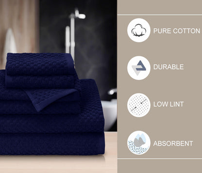 COTTON CRAFT- Euro Spa Set of 4 Luxury Waffle Weave Bath Towels, Oversized Pure Ringspun Cotton, 30 inch x 56 inch, White