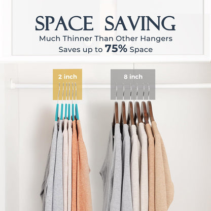 HOUSE DAY Black Velvet Hangers 60 Pack, Non Slip Clothes Felt Hanger Heavy Duty for Coat, Premium Slim Space Saving Suit Hangers for Closet Organizer, 360° Rotating Silver Hook