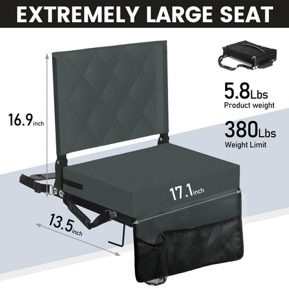 Sheenive Stadium Seats with Back Support, Padded Bleacher Seat Cushion