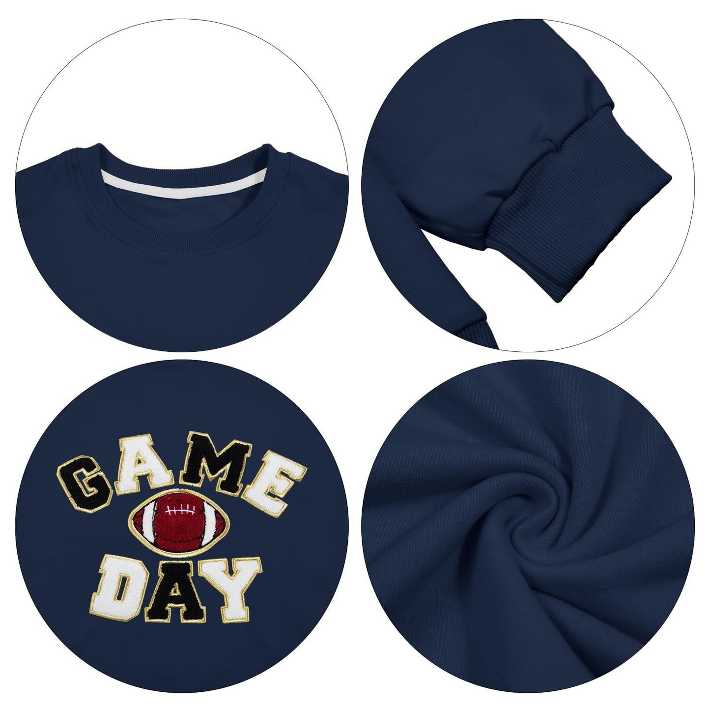 FLOYU Women Sunday Funday Sweatshirt Cute Football Graphic Pullover Game Day Weekend Tops Casual Football Season Shirt