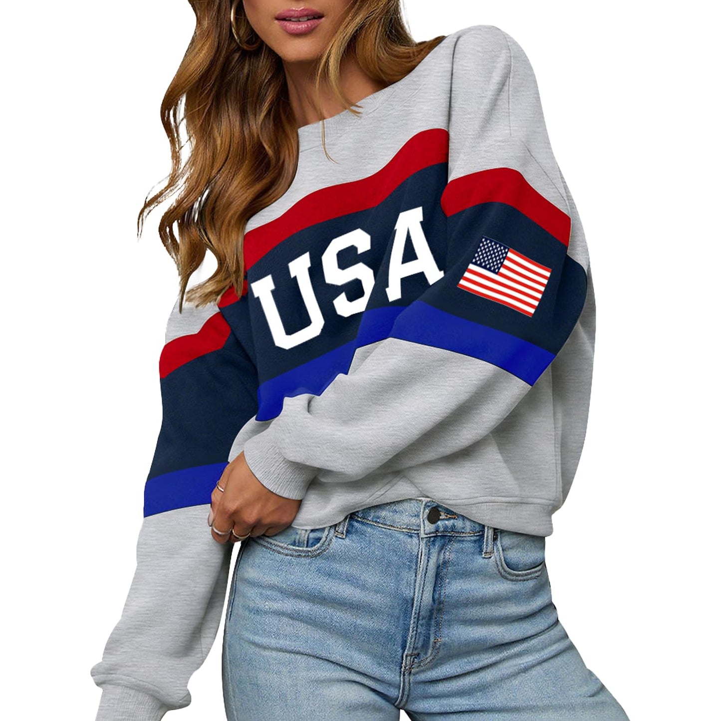 LEEDYA Women USA Sweatshirt