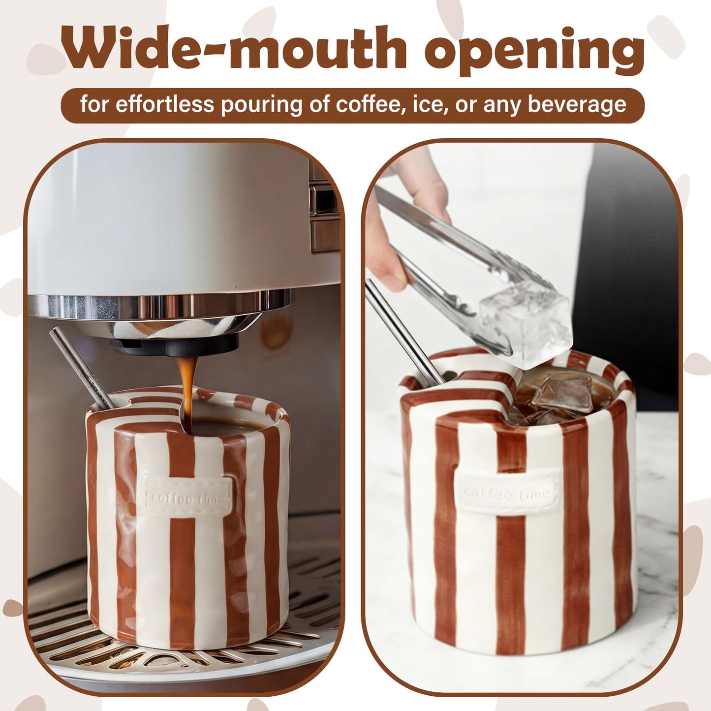 2 Pack Ceramic Mug with Sip Hole,