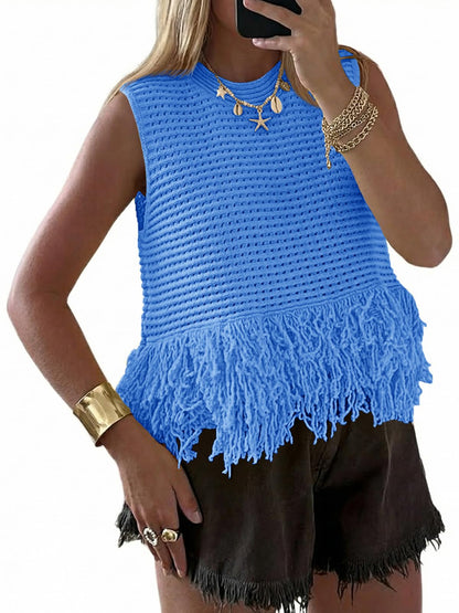 Saodimallsu Womens Crochet Crop Tank Top