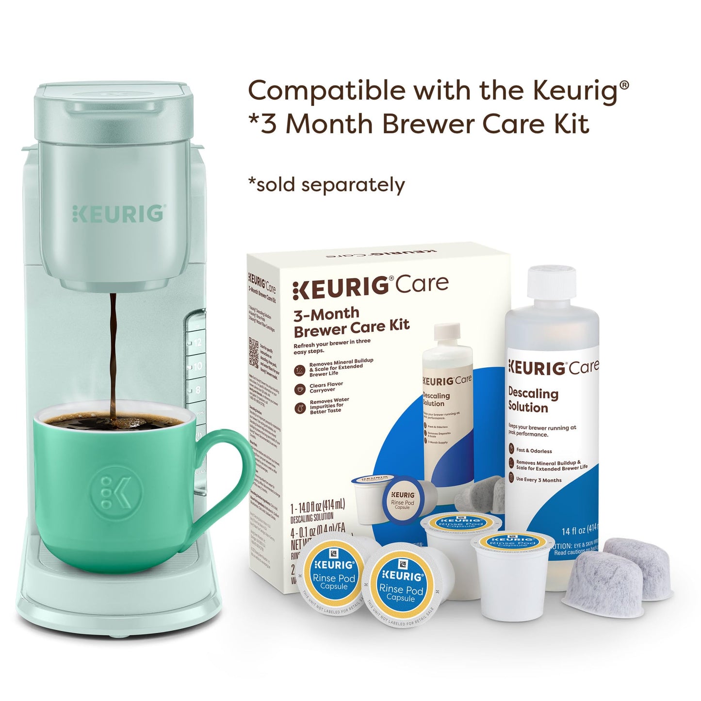 Keurig K-Express Single Serve K-Cup Pod Coffee Maker, 3 Brew Sizes, Strong Button Feature, 42oz Removable Reservoir, Island Berry