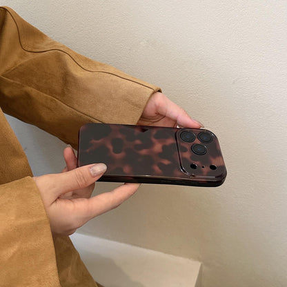 Aesthetic Tortoise Shell Phone Case for iPhone 17 Pro 6.3in,Retro Cool Girl Leopard Print Brown Amber Trendy Full Camera Protective Cover for iPhone 17pro 6.3"