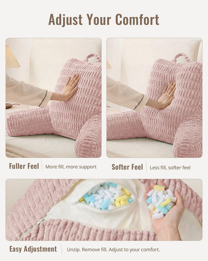 Blissful Diary Reading Pillow, Backrest Pillow with Shredded Memory Foam